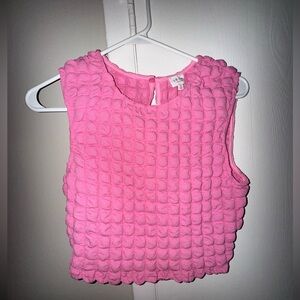 Pink bubble gum crop top